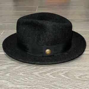 🛑SOLD - Goorin Bros Black Gray Fedora 100% Wool Hat Center Dent 100-2748 X Large